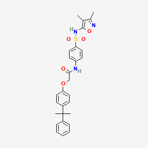 molecular formula C28H29N3O5S B3473125 N-(4-{[(3,4-dimethyl-5-isoxazolyl)amino]sulfonyl}phenyl)-2-[4-(1-methyl-1-phenylethyl)phenoxy]acetamide 