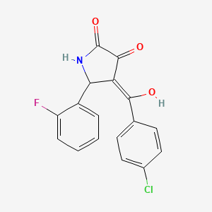 molecular formula C17H11ClFNO3 B3473134 4-(4-chlorobenzoyl)-5-(2-fluorophenyl)-3-hydroxy-1,5-dihydro-2H-pyrrol-2-one 