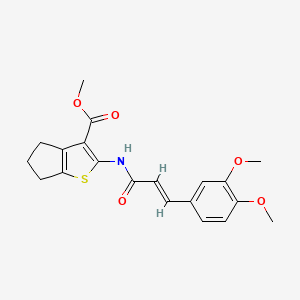 molecular formula C20H21NO5S B3473139 methyl 2-{[(2E)-3-(3,4-dimethoxyphenyl)prop-2-enoyl]amino}-5,6-dihydro-4H-cyclopenta[b]thiophene-3-carboxylate 