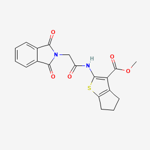 molecular formula C19H16N2O5S B3473140 methyl 2-[2-(1,3-dioxo-2,3-dihydro-1H-isoindol-2-yl)acetamido]-4H,5H,6H-cyclopenta[b]thiophene-3-carboxylate 