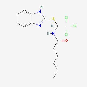 N-[1-(1H-benzimidazol-2-ylsulfanyl)-2,2,2-trichloroethyl]hexanamide