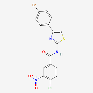 molecular formula C16H9BrClN3O3S B3473155 N-[4-(4-bromophenyl)-1,3-thiazol-2-yl]-4-chloro-3-nitrobenzamide 