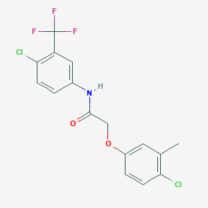 molecular formula C16H12Cl2F3NO2 B3473186 2-(4-chloro-3-methylphenoxy)-N-[4-chloro-3-(trifluoromethyl)phenyl]acetamide 