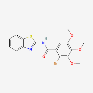 molecular formula C17H15BrN2O4S B3473207 N-(1,3-benzothiazol-2-yl)-2-bromo-3,4,5-trimethoxybenzamide 