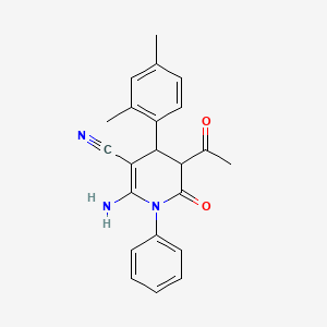 5-acetyl-2-amino-4-(2,4-dimethylphenyl)-6-oxo-1-phenyl-1,4,5,6-tetrahydro-3-pyridinecarbonitrile