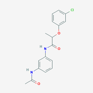 molecular formula C17H17ClN2O3 B3473251 2-(3-CHLOROPHENOXY)-N-(3-ACETAMIDOPHENYL)PROPANAMIDE 