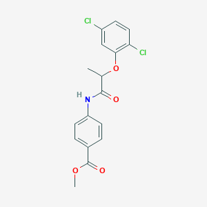 molecular formula C17H15Cl2NO4 B3473259 methyl 4-{[2-(2,5-dichlorophenoxy)propanoyl]amino}benzoate 