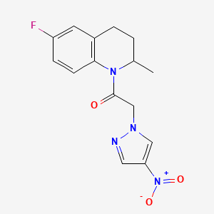 1-[6-FLUORO-2-METHYL-3,4-DIHYDRO-1(2H)-QUINOLINYL]-2-(4-NITRO-1H-PYRAZOL-1-YL)-1-ETHANONE