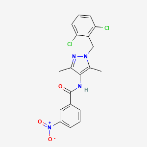 molecular formula C19H16Cl2N4O3 B3473270 N-[1-(2,6-dichlorobenzyl)-3,5-dimethyl-1H-pyrazol-4-yl]-3-nitrobenzamide 