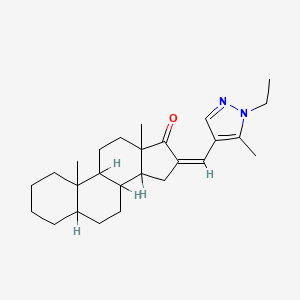 (2Z)-2-[(1-ETHYL-5-METHYL-1H-PYRAZOL-4-YL)METHYLIDENE]-9A,11A-DIMETHYL-HEXADECAHYDRO-1H-CYCLOPENTA[A]PHENANTHREN-1-ONE