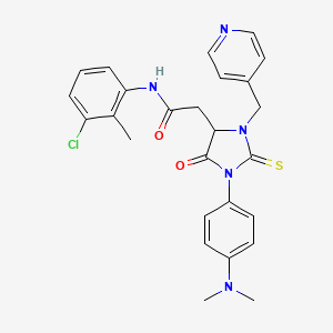 molecular formula C26H26ClN5O2S B3473290 N-(3-chloro-2-methylphenyl)-2-[1-[4-(dimethylamino)phenyl]-5-oxo-3-(4-pyridinylmethyl)-2-thioxo-4-imidazolidinyl]acetamide 