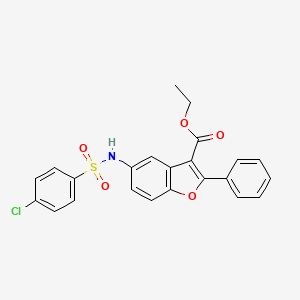 ethyl 5-{[(4-chlorophenyl)sulfonyl]amino}-2-phenyl-1-benzofuran-3-carboxylate