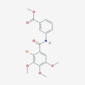 molecular formula C18H18BrNO6 B3473325 methyl 3-[(2-bromo-3,4,5-trimethoxybenzoyl)amino]benzoate 