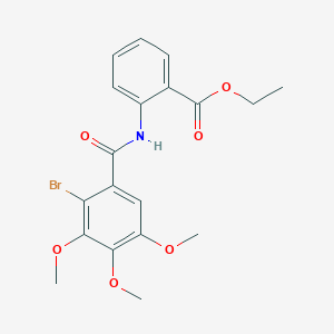 molecular formula C19H20BrNO6 B3473329 ethyl 2-[(2-bromo-3,4,5-trimethoxybenzoyl)amino]benzoate 