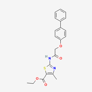 molecular formula C21H20N2O4S B3473339 Ethyl 2-{[(biphenyl-4-yloxy)acetyl]amino}-4-methyl-1,3-thiazole-5-carboxylate 