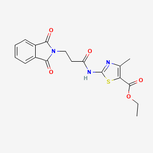 molecular formula C18H17N3O5S B3473353 ethyl 2-{[3-(1,3-dioxo-1,3-dihydro-2H-isoindol-2-yl)propanoyl]amino}-4-methyl-1,3-thiazole-5-carboxylate 