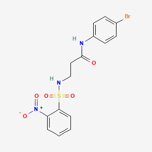 molecular formula C15H14BrN3O5S B3473378 N~1~-(4-bromophenyl)-N~3~-[(2-nitrophenyl)sulfonyl]-beta-alaninamide 