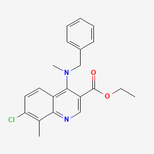 molecular formula C21H21ClN2O2 B3473386 ethyl 4-[benzyl(methyl)amino]-7-chloro-8-methyl-3-quinolinecarboxylate 