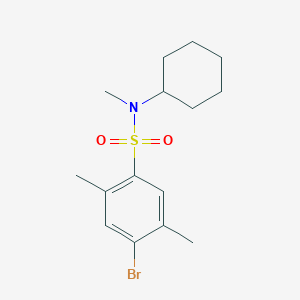 molecular formula C15H22BrNO2S B3473392 4-bromo-N-cyclohexyl-N,2,5-trimethylbenzene-1-sulfonamide 