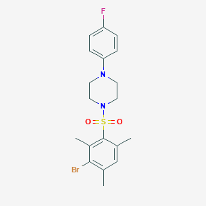 1-(3-Bromo-2,4,6-trimethylphenyl)sulfonyl-4-(4-fluorophenyl)piperazine