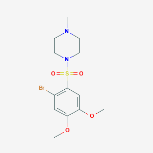 molecular formula C13H19BrN2O4S B3473399 1-(2-bromo-4,5-dimethoxyphenyl)sulfonyl-4-methylpiperazine 