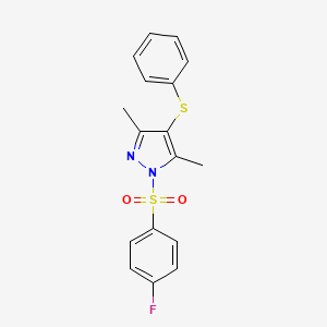 1-[(4-fluorophenyl)sulfonyl]-3,5-dimethyl-4-(phenylthio)-1H-pyrazole