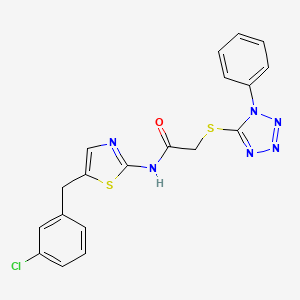 N-[5-(3-chlorobenzyl)-1,3-thiazol-2-yl]-2-[(1-phenyl-1H-tetrazol-5-yl)thio]acetamide