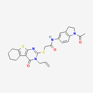 molecular formula C25H26N4O3S2 B3473472 N-(1-acetyl-2,3-dihydro-1H-indol-5-yl)-2-[(3-allyl-4-oxo-3,4,5,6,7,8-hexahydro[1]benzothieno[2,3-d]pyrimidin-2-yl)thio]acetamide 