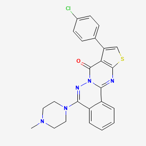 molecular formula C24H20ClN5OS B3473484 13-(4-Chlorophenyl)-8-(4-methylpiperazin-1-yl)-15-thia-9,10,17-triazatetracyclo[8.7.0.02,7.012,16]heptadeca-1(17),2,4,6,8,12(16),13-heptaen-11-one 