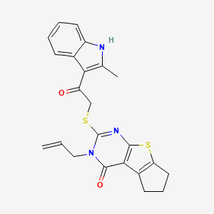 3-allyl-2-{[2-(2-methyl-1H-indol-3-yl)-2-oxoethyl]thio}-3,5,6,7-tetrahydro-4H-cyclopenta[4,5]thieno[2,3-d]pyrimidin-4-one