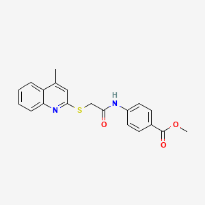 molecular formula C20H18N2O3S B3473513 methyl 4-({[(4-methyl-2-quinolinyl)thio]acetyl}amino)benzoate 