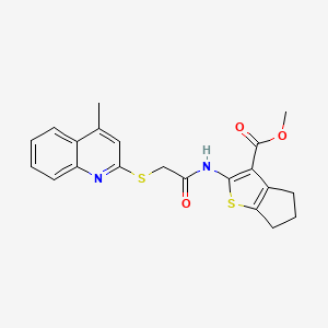 molecular formula C21H20N2O3S2 B3473520 methyl 2-({[(4-methylquinolin-2-yl)sulfanyl]acetyl}amino)-5,6-dihydro-4H-cyclopenta[b]thiophene-3-carboxylate 