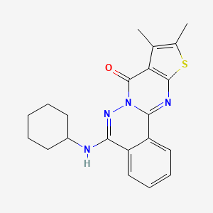 8-(cyclohexylamino)-13,14-dimethyl-15-thia-9,10,17-triazatetracyclo[8.7.0.02,7.012,16]heptadeca-1(17),2,4,6,8,12(16),13-heptaen-11-one