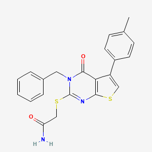 2-{[3-Benzyl-5-(4-methylphenyl)-4-oxo-3,4-dihydrothieno[2,3-d]pyrimidin-2-yl]sulfanyl}acetamide