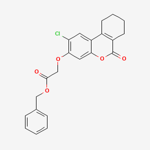 BENZYL 2-({2-CHLORO-6-OXO-6H,7H,8H,9H,10H-CYCLOHEXA[C]CHROMEN-3-YL}OXY)ACETATE