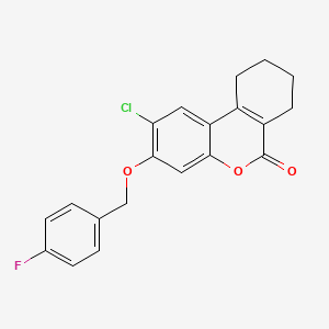 molecular formula C20H16ClFO3 B3473558 2-CHLORO-3-[(4-FLUOROPHENYL)METHOXY]-6H,7H,8H,9H,10H-CYCLOHEXA[C]CHROMEN-6-ONE 