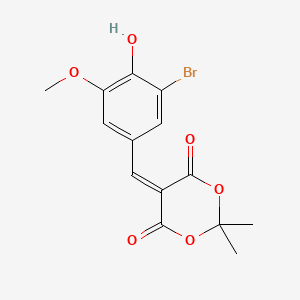 5-[(3-bromo-4-hydroxy-5-methoxyphenyl)methylidene]-2,2-dimethyl-1,3-dioxane-4,6-dione