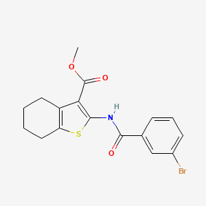 molecular formula C17H16BrNO3S B3473649 METHYL 2-(3-BROMOBENZAMIDO)-4,5,6,7-TETRAHYDRO-1-BENZOTHIOPHENE-3-CARBOXYLATE 