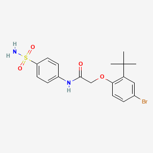 molecular formula C18H21BrN2O4S B3473658 N-[4-(aminosulfonyl)phenyl]-2-(4-bromo-2-tert-butylphenoxy)acetamide 