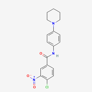 molecular formula C18H18ClN3O3 B3473661 4-chloro-3-nitro-N-[4-(piperidin-1-yl)phenyl]benzamide 