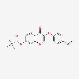 3-(4-methoxyphenoxy)-4-oxo-4H-chromen-7-yl 2,2-dimethylpropanoate