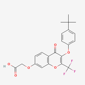 molecular formula C22H19F3O6 B3473665 {[3-(4-tert-butylphenoxy)-4-oxo-2-(trifluoromethyl)-4H-chromen-7-yl]oxy}acetic acid 