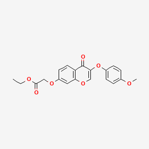 molecular formula C20H18O7 B3473668 ETHYL 2-{[3-(4-METHOXYPHENOXY)-4-OXO-4H-CHROMEN-7-YL]OXY}ACETATE 