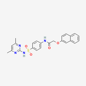 molecular formula C24H22N4O4S B3473672 N-(4-{[(4,6-dimethyl-2-pyrimidinyl)amino]sulfonyl}phenyl)-2-(2-naphthyloxy)acetamide 