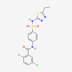 molecular formula C17H14Cl2N4O3S2 B3473677 2,5-dichloro-N-(4-{[(5-ethyl-1,3,4-thiadiazol-2-yl)amino]sulfonyl}phenyl)benzamide 