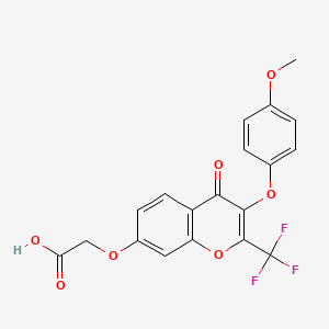 molecular formula C19H13F3O7 B3473688 {[3-(4-methoxyphenoxy)-4-oxo-2-(trifluoromethyl)-4H-chromen-7-yl]oxy}acetic acid 