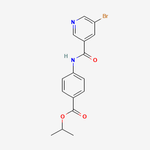 molecular formula C16H15BrN2O3 B3473709 isopropyl 4-{[(5-bromo-3-pyridinyl)carbonyl]amino}benzoate 