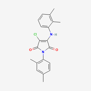 molecular formula C20H19ClN2O2 B3473718 3-CHLORO-1-(2,4-DIMETHYLPHENYL)-4-[(2,3-DIMETHYLPHENYL)AMINO]-2,5-DIHYDRO-1H-PYRROLE-2,5-DIONE CAS No. 6136-06-7