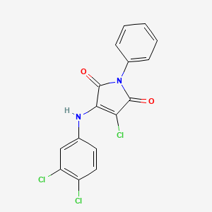 molecular formula C16H9Cl3N2O2 B3473802 3-chloro-4-[(3,4-dichlorophenyl)amino]-1-phenyl-1H-pyrrole-2,5-dione 