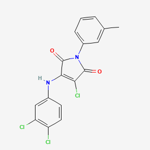 molecular formula C17H11Cl3N2O2 B3473813 3-chloro-4-[(3,4-dichlorophenyl)amino]-1-(3-methylphenyl)-1H-pyrrole-2,5-dione 